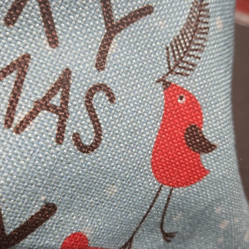 Santa Claus Reindeer Merry Christmas and Happy New Year Throw Pillow Cover